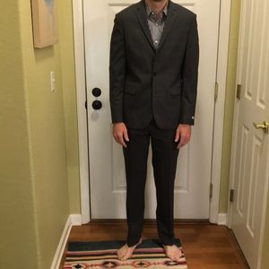 Express men’s wool charcoal suit